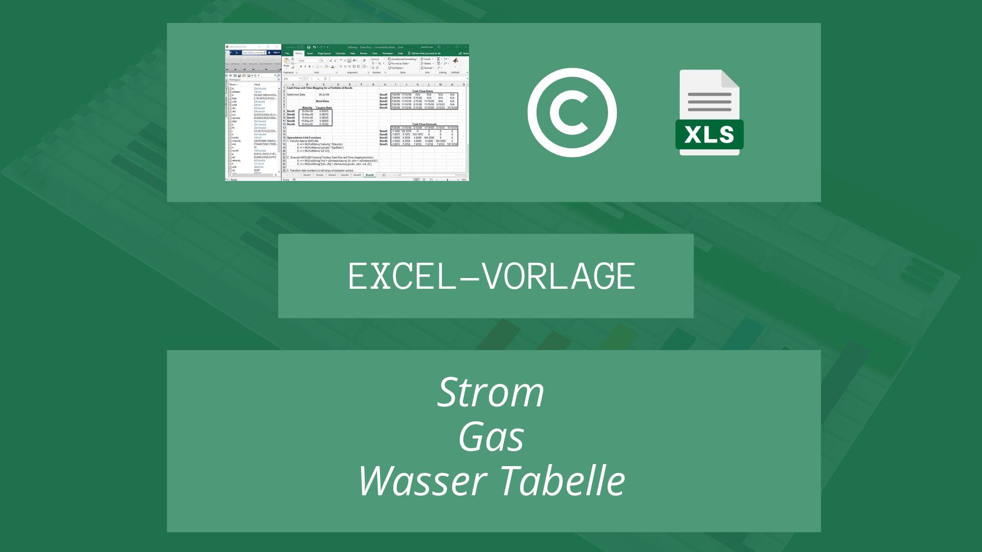 Strom, Gas, Wasser Tabelle